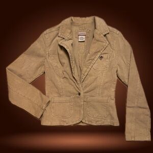 Y2K No Boundaries Women's Khaki Corduroy Blazer Jacket